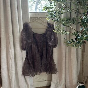 Vestique Brown Floral Dress
